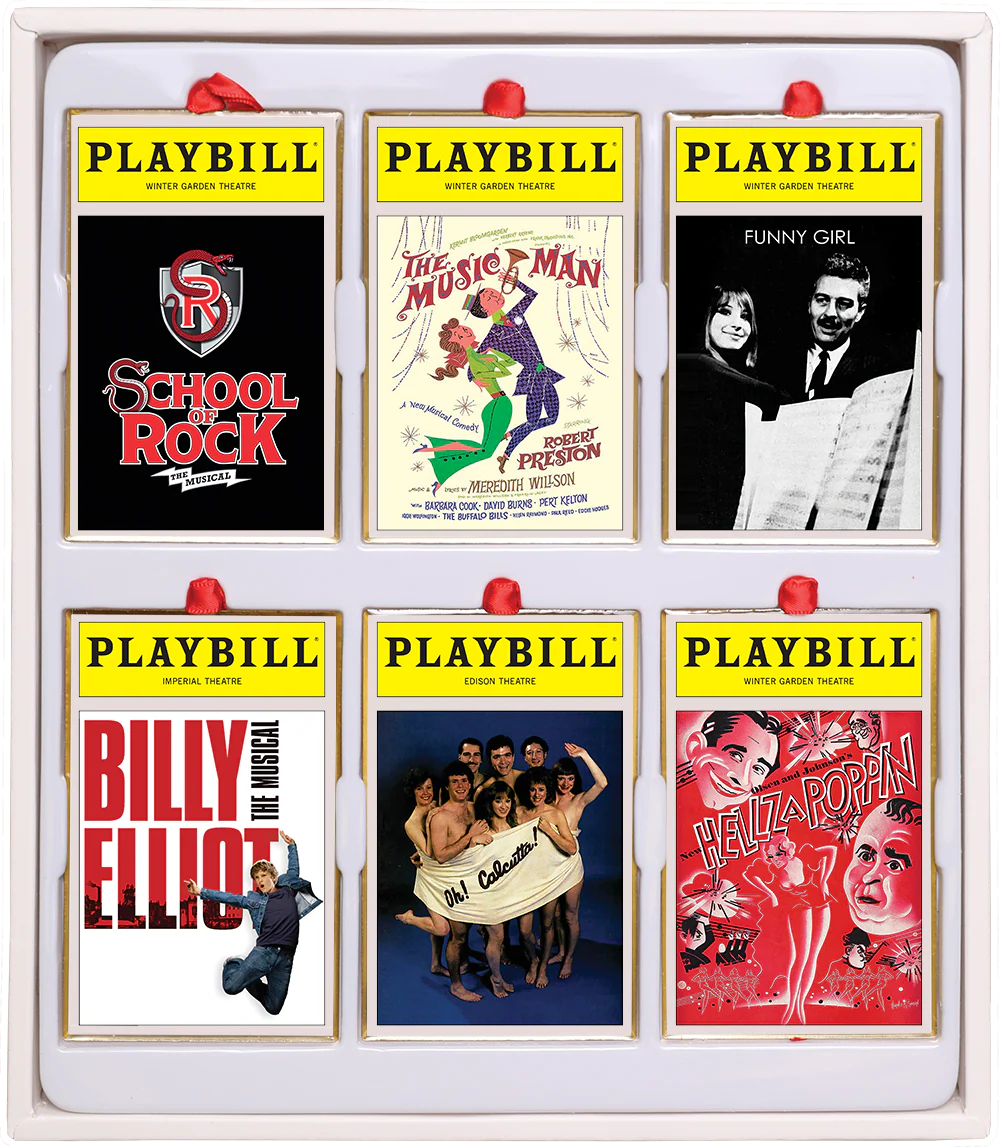 2021 Playbill Ornaments from the Broadway Cares Classic Collection - Set of Six