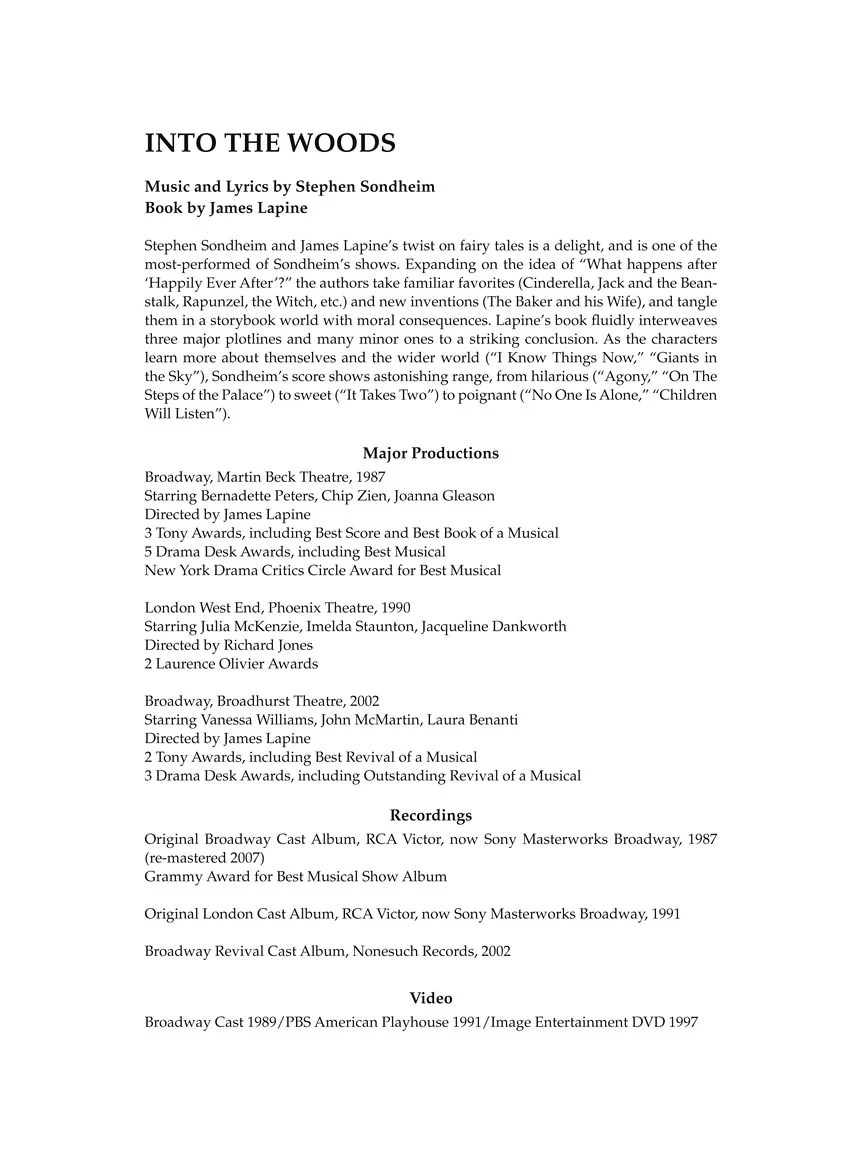 Into the Woods Vocal Score (Revised Edition) - Image 3