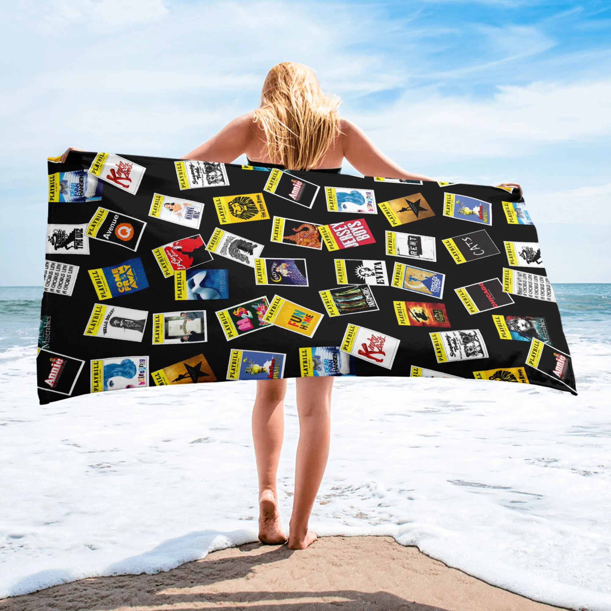 Playbill Beach Towel - Black - Image 5