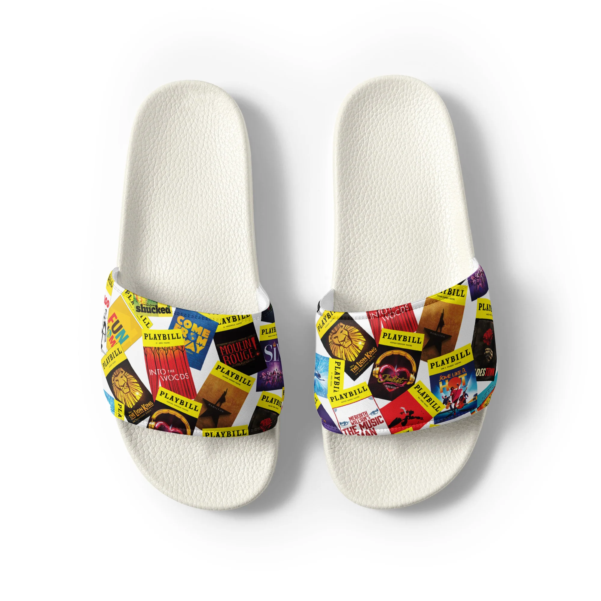 Playbill Covers - Women's Slides in White - Image 5