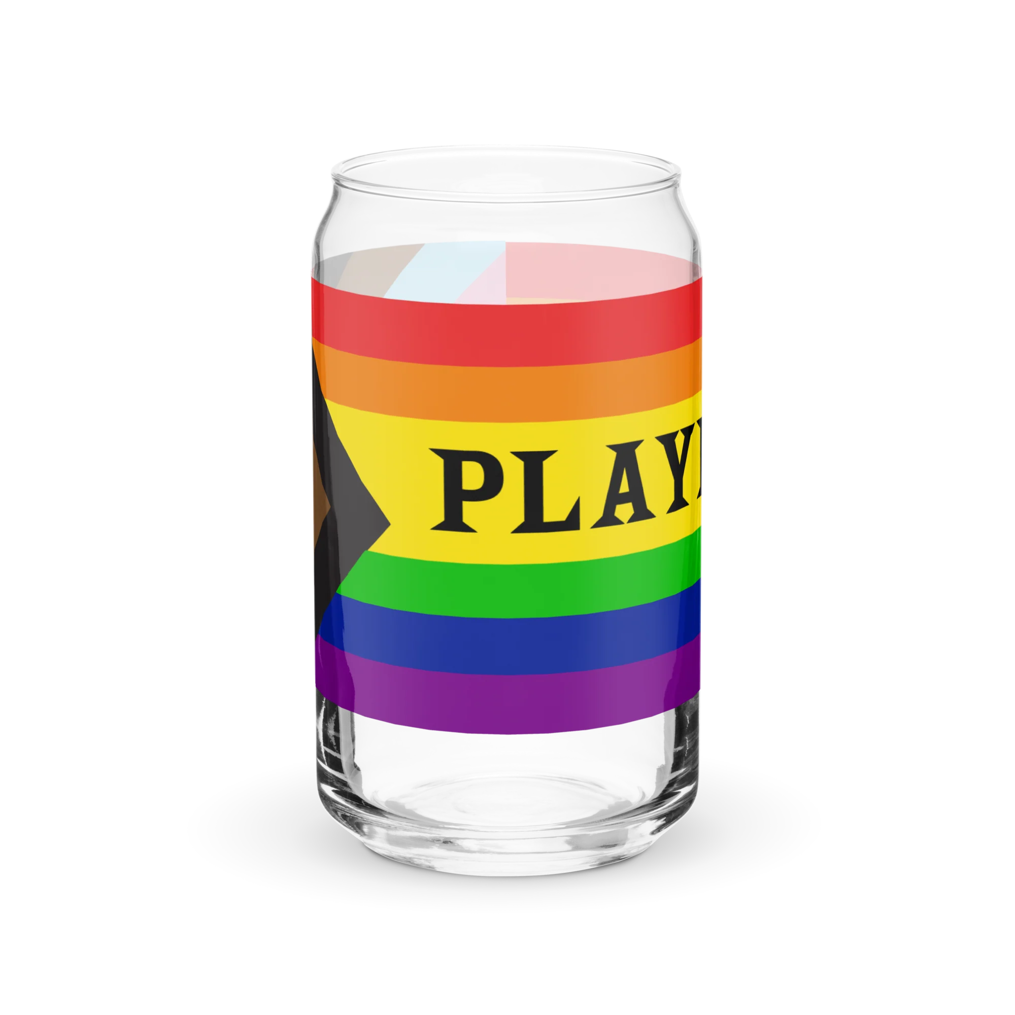 Playbill Pride - Progress Flag - Can-Shaped Glass