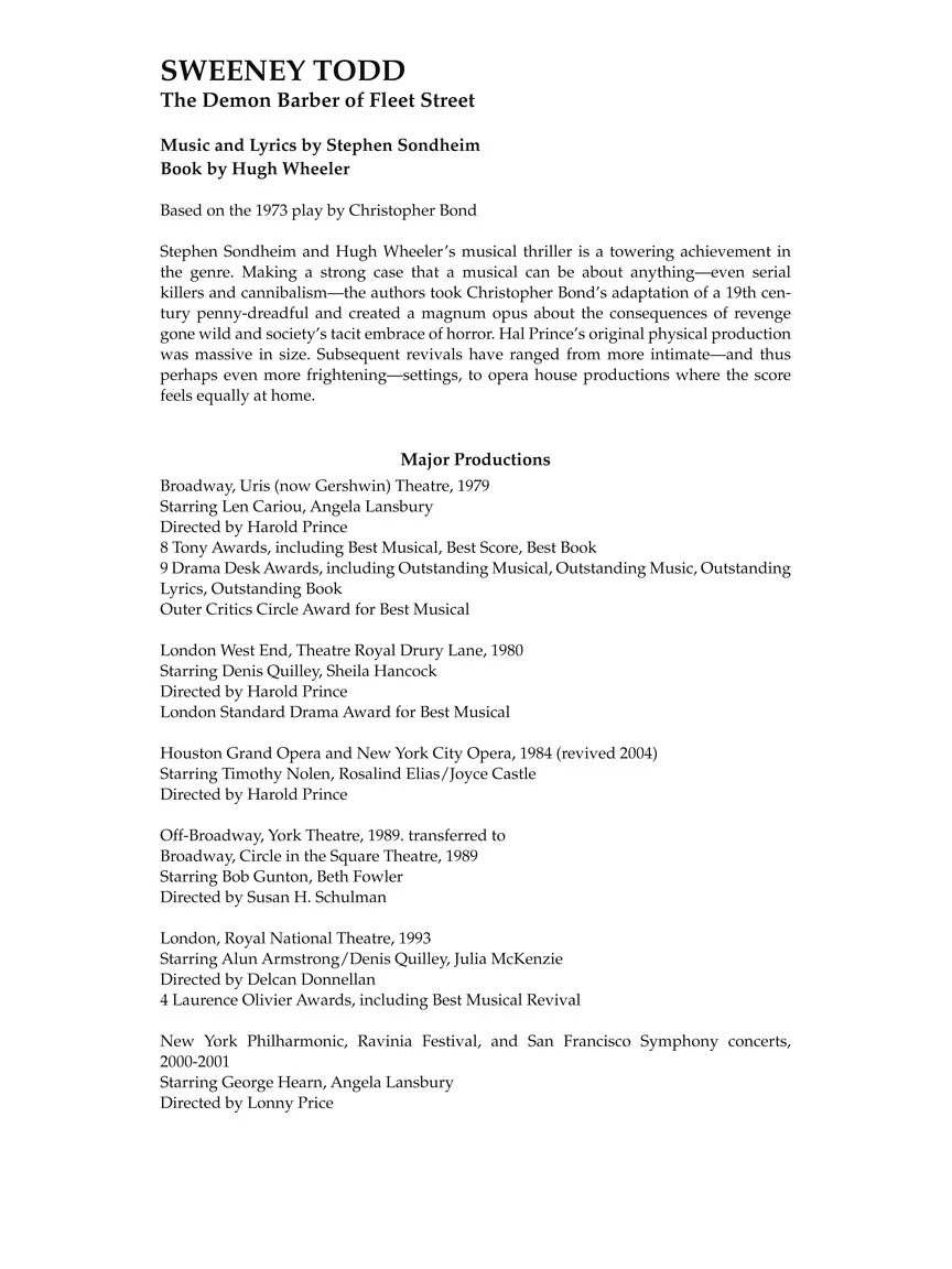 Sweeney Todd Vocal Selections (Revised Edition) - Image 3