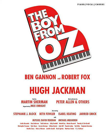The Boy from Oz Piano-Vocal Selections Songbook