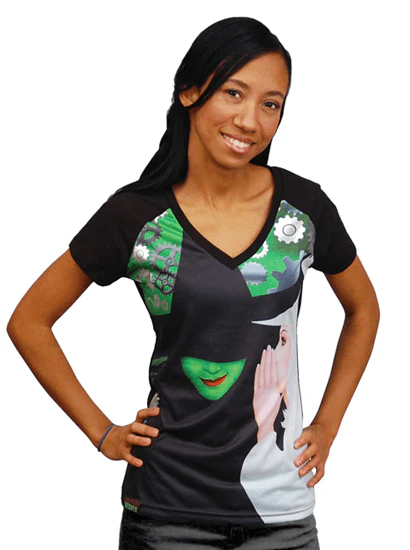 Wicked the Broadway Musical - Fitted Logo V-Neck Tee